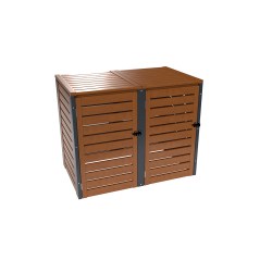 PVC 2er Tonnenboxen aus Kunststoff in Golden Oak - Anthrazit